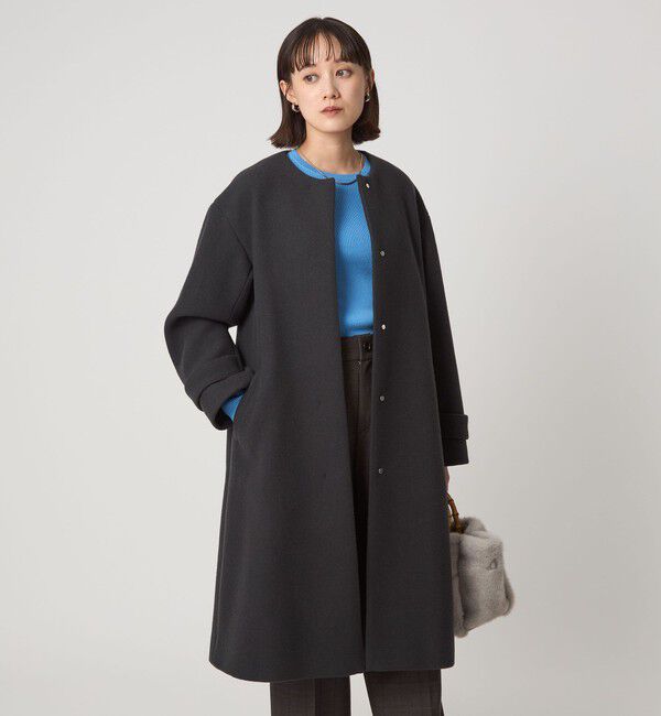 size SHORTあり］SENTDALE WOOL セントデールウール ノーカラー コート