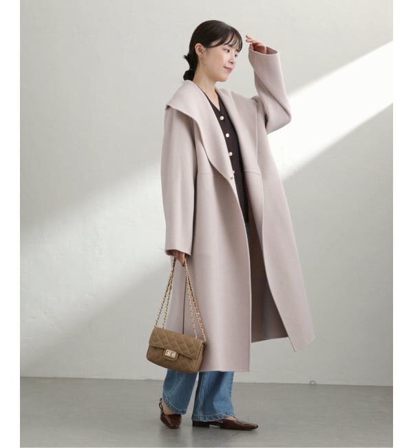 最終値下げスタンドカラーリバーロングコート　アイボリー/S リバーロングコート｜ルミネのファッション通販アイルミネ<i LUMINE>