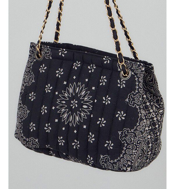 [新品]MALUS マリュス　バンダナキルティングショルダーバッグ(ブラック) MALUS （マリュス）】バンダナキルティングショルダーバッグ（SALON