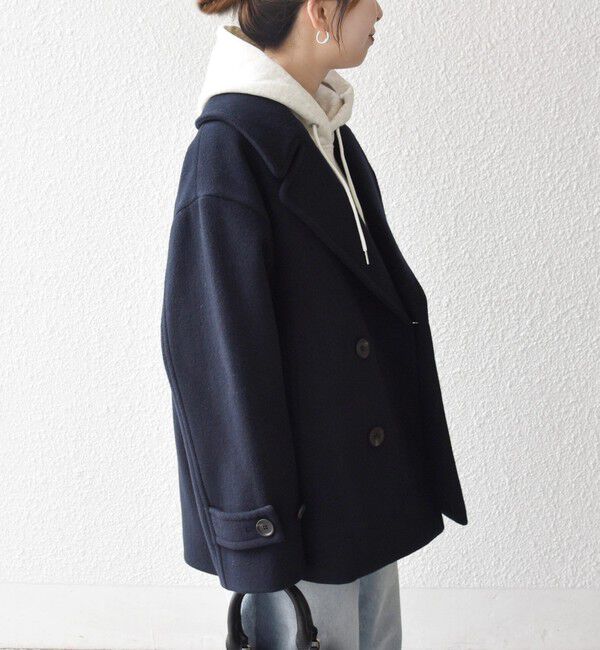 SHIPS any: カシミヤ ミックス テーラード ショート Pコート（SHIPS