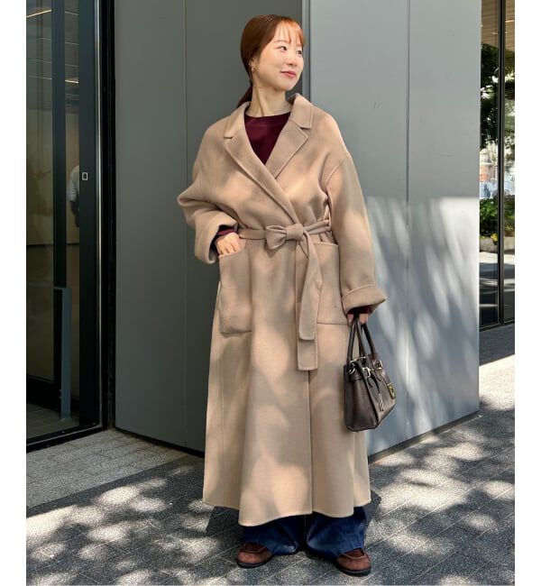 souple wool ダブルフェイスロングコート（SLOBE IENA）｜ルミネの