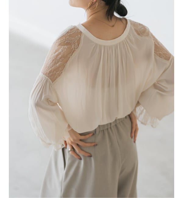 レーストリミングフリルカフスブラウス レーストリミングフリルカフスブラウス（NOBLE）｜ルミネの