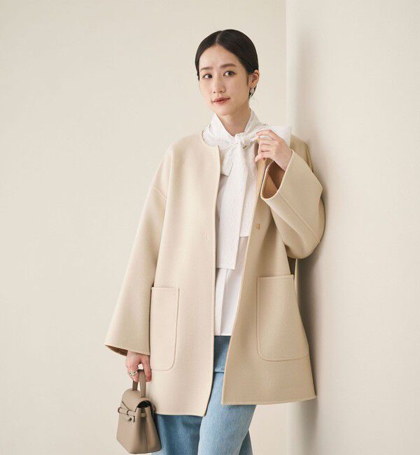 お値下げ！【UNITED ARROWS 】バイカラー リバー ミドルコート バイカラー リバー ミドルコート（UNITED ARROWS）｜ルミネの