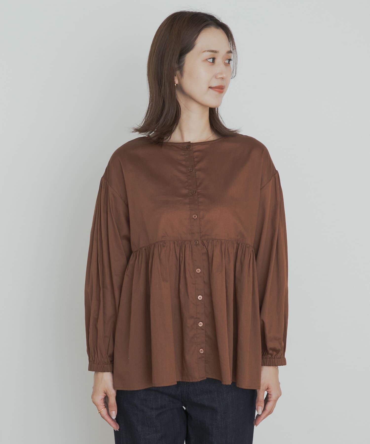 コットンツイル2WAYギャザーブラウス（URBAN RESEARCH DOORS）｜ルミネ