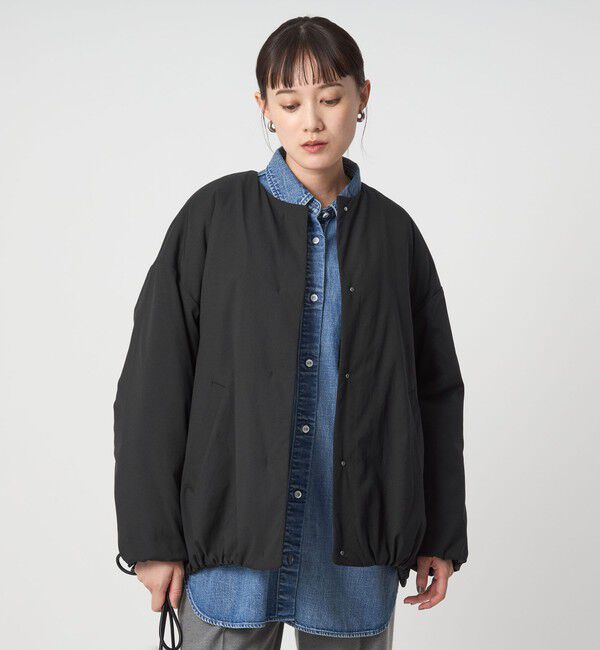 size SHORTあり］パフィー ノーカラー ブルゾン 撥水 保温性