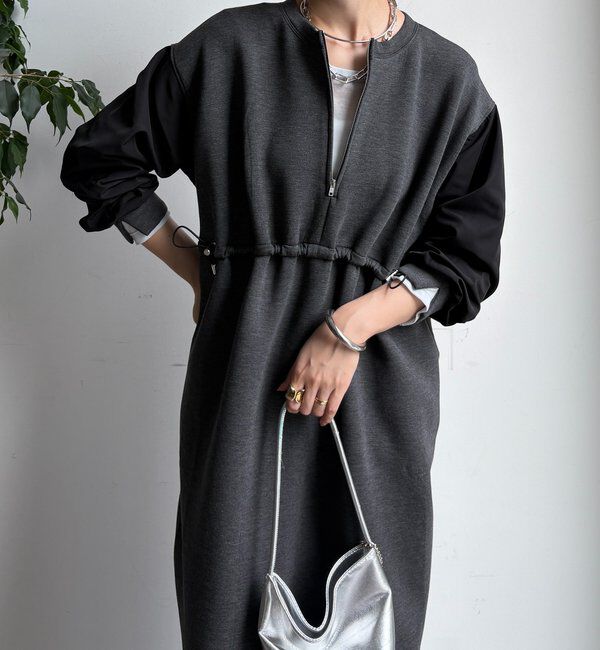 袖異素材切替ダンボールワンピース｜ルミネのファッション通販