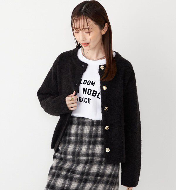 SHIPS Colors:〈手洗い可能〉ブークレ ニット ジャケット（SHIPS