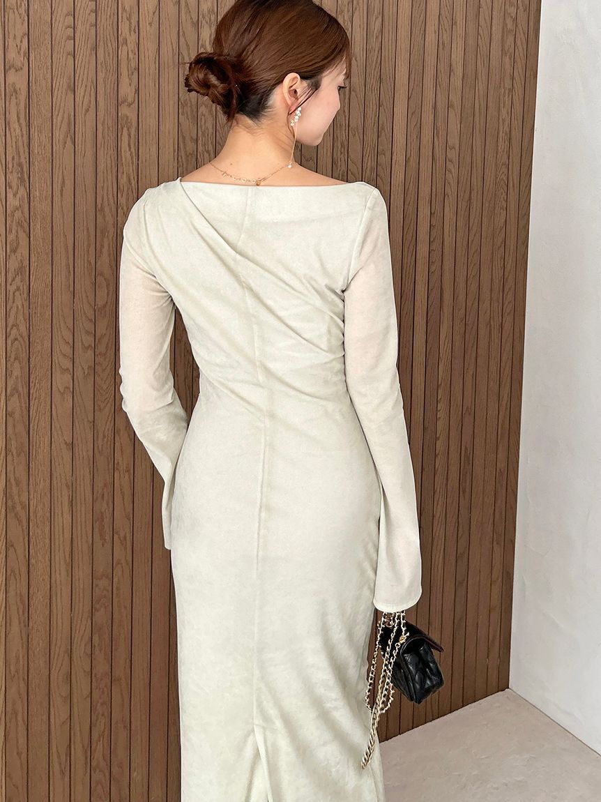 snidel フロッキーベロアドレープドレス フロッキーベロアドレープドレス（SNIDEL）｜ルミネのファッション通販