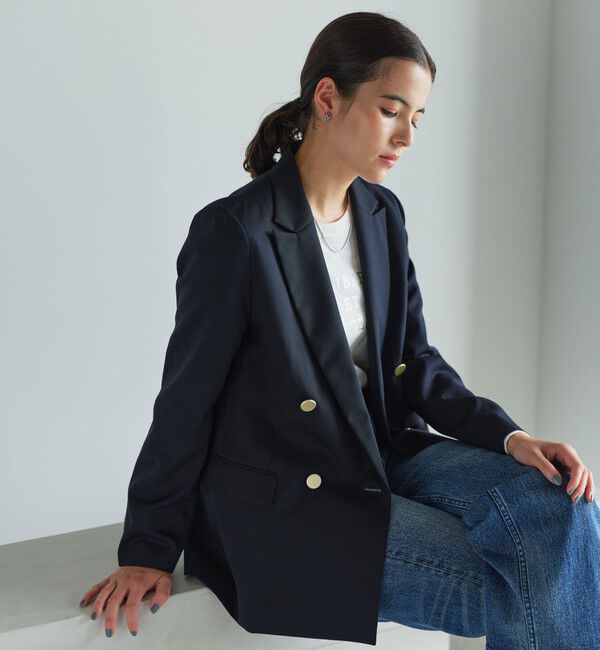 Greed ダブルジャケット ネイビー 38 size SHORTあり］Greed グリード ダブル ジャケット ウォッシャブル