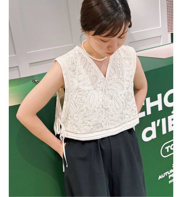 IENA / 25AW/コード刺繍ジレ/--/ポリエステル/WHT/25-051-900-5030-3-0 コード刺繍ジレ（ベスト）｜IENA（イエナ）の通販｜BAYCREW'S STORE