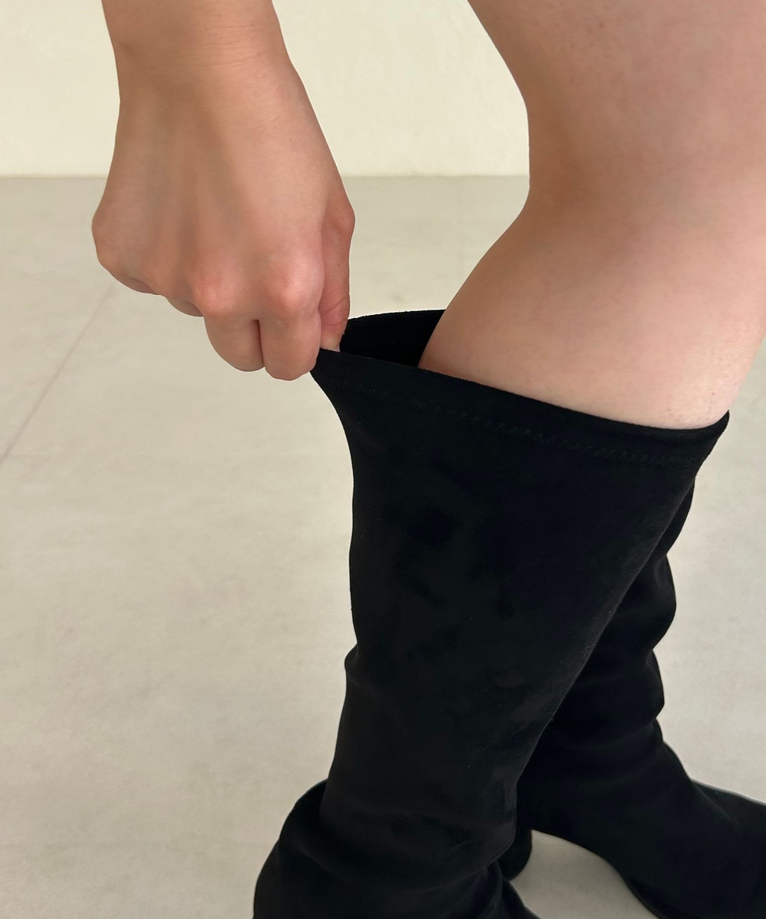 ○2025秋冬新作○ピタッとフィット スエード ヒール ロングブーツ