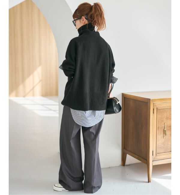 Spick and Span「《WEB限定カラー有り》ウールカシミヤ ラグランタートルニット」|ニット・セーター|