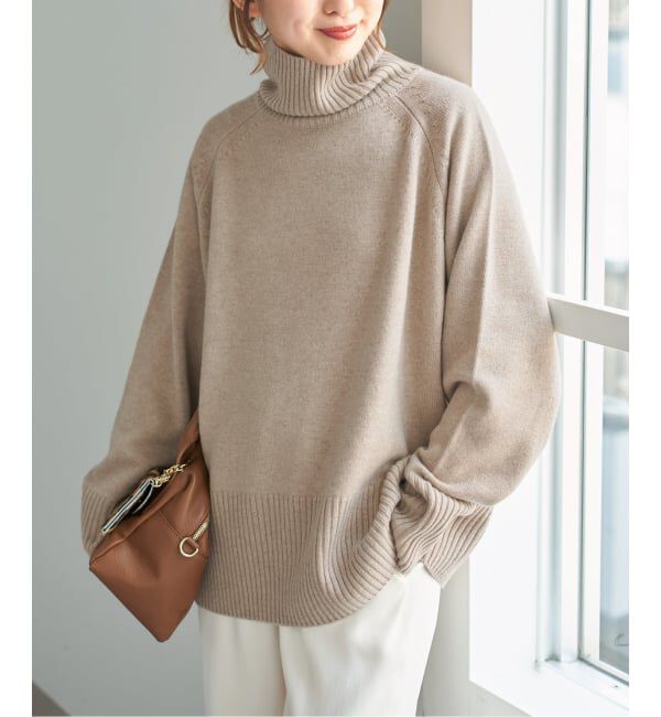 Spick and Span「《WEB限定カラー有り》ウールカシミヤ ラグランタートルニット」|ニット・セーター|