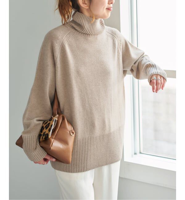 Spick and Span「《WEB限定カラー有り》ウールカシミヤ ラグランタートルニット」|ニット・セーター|