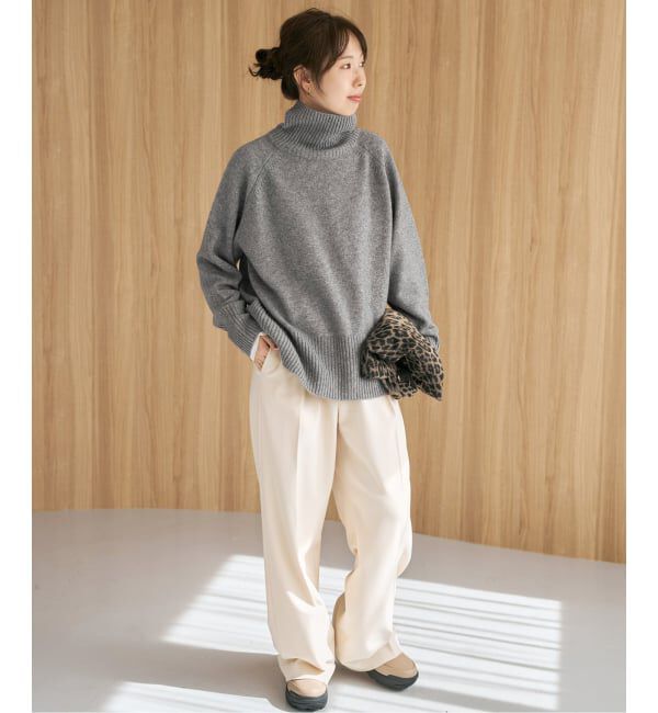 Spick and Span「《WEB限定カラー有り》ウールカシミヤ ラグランタートルニット」|ニット・セーター|