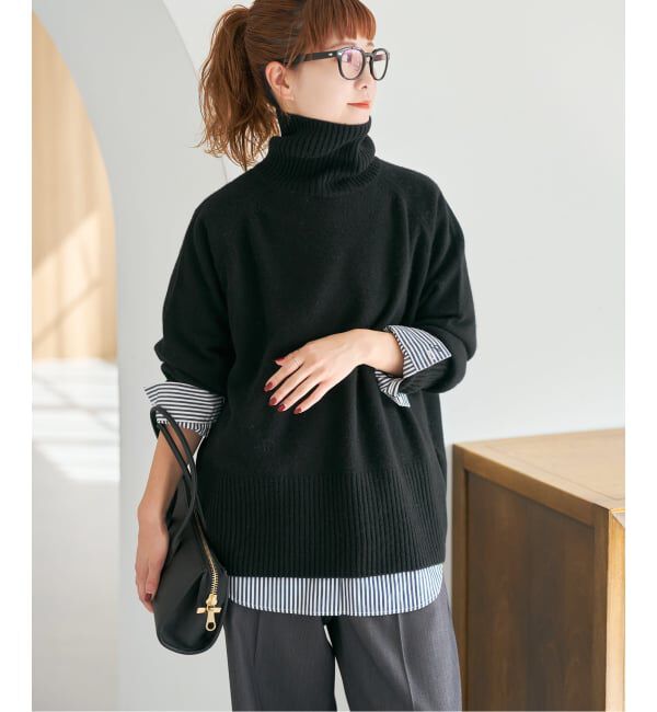 Spick and Span「《WEB限定カラー有り》ウールカシミヤ ラグランタートルニット」|ニット・セーター|