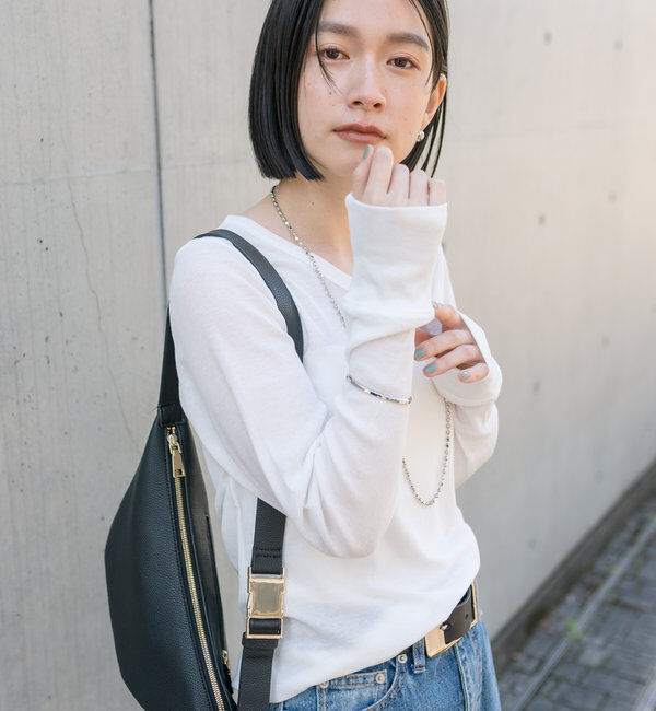  「【上品デザイン】カーブボディバッグ」|クラッチバッグ|