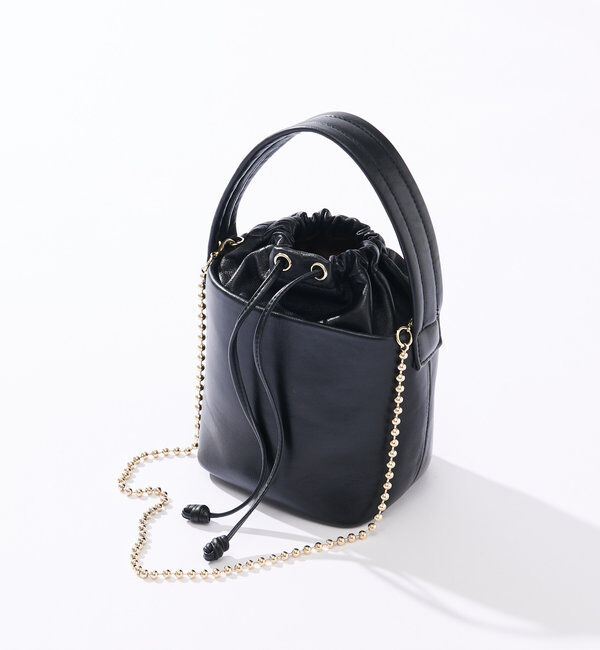  「【ボールチェーンショルダーがアクセント】ワンハンドルバケットバッグ」|トートバッグ|