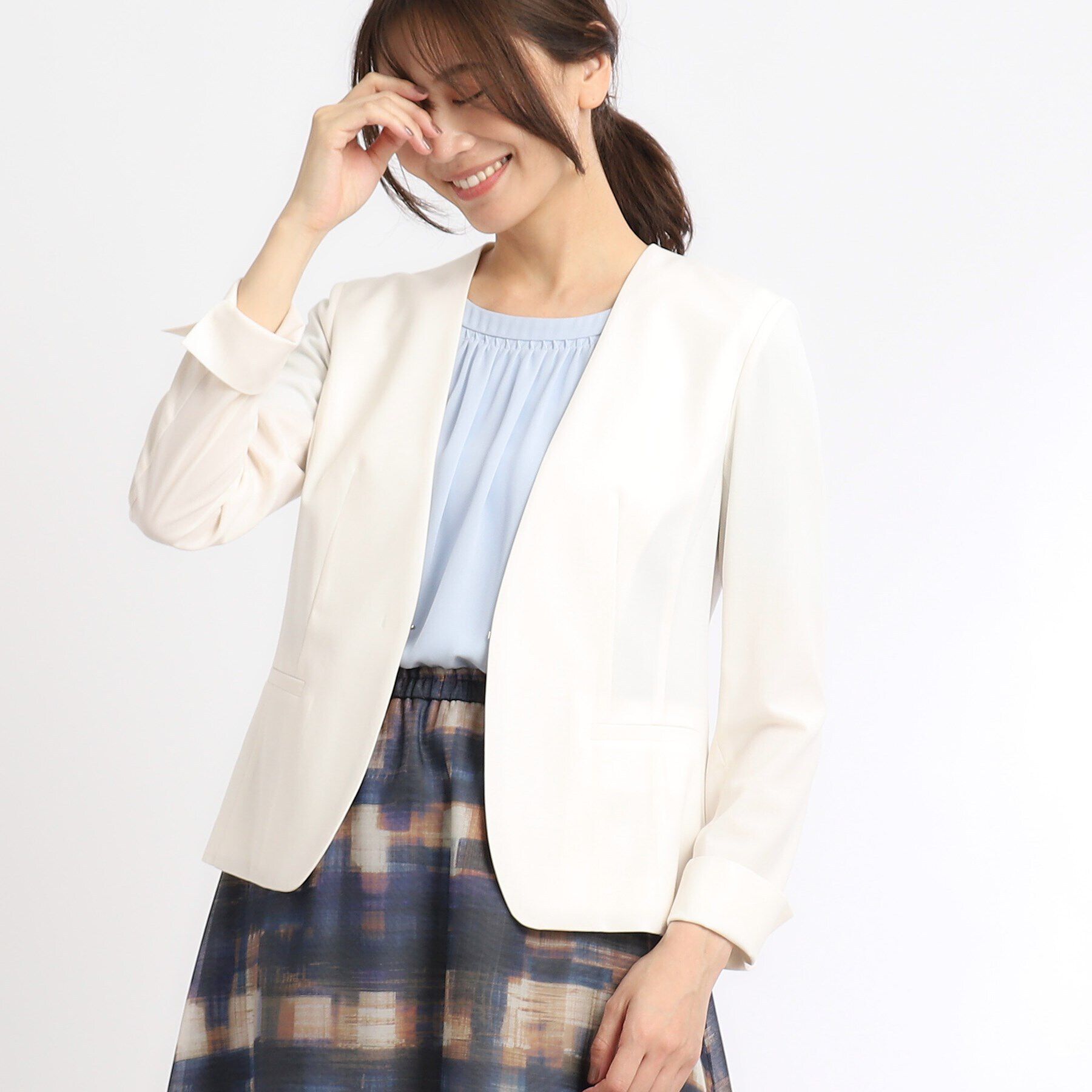 Reflect「【SALE／夏に快適！／接触冷感／洗える／セットアップ可能】ノーカラージャケット」|ノーカラージャケット|