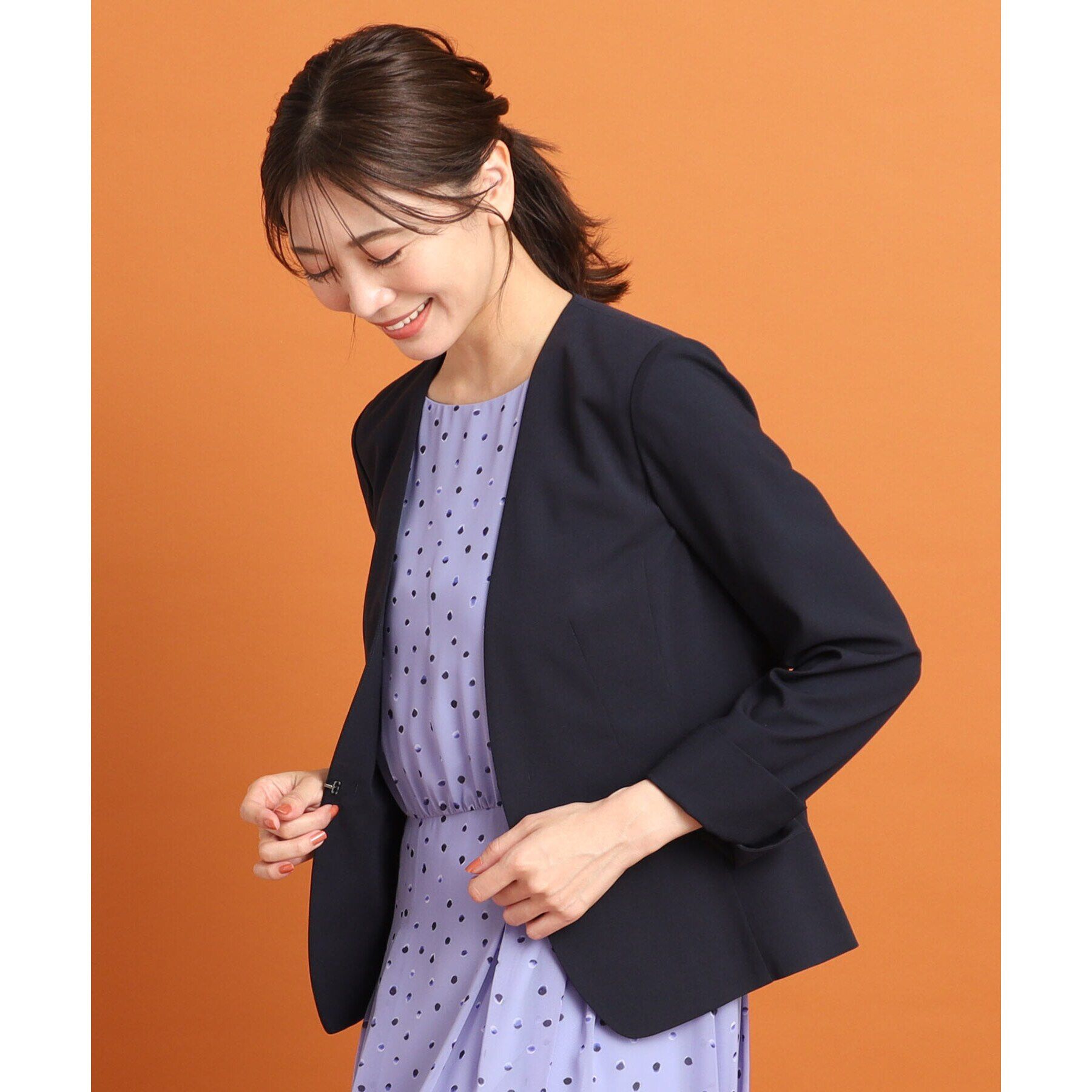 Reflect「【SALE／夏に快適！／接触冷感／洗える／セットアップ可能】ノーカラージャケット」|ノーカラージャケット|