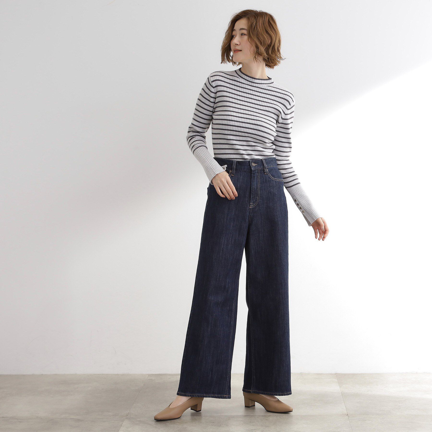 grove「【吸湿発熱／帯電防止】ハイネックリブプルオーバー」|ニット・セーター|