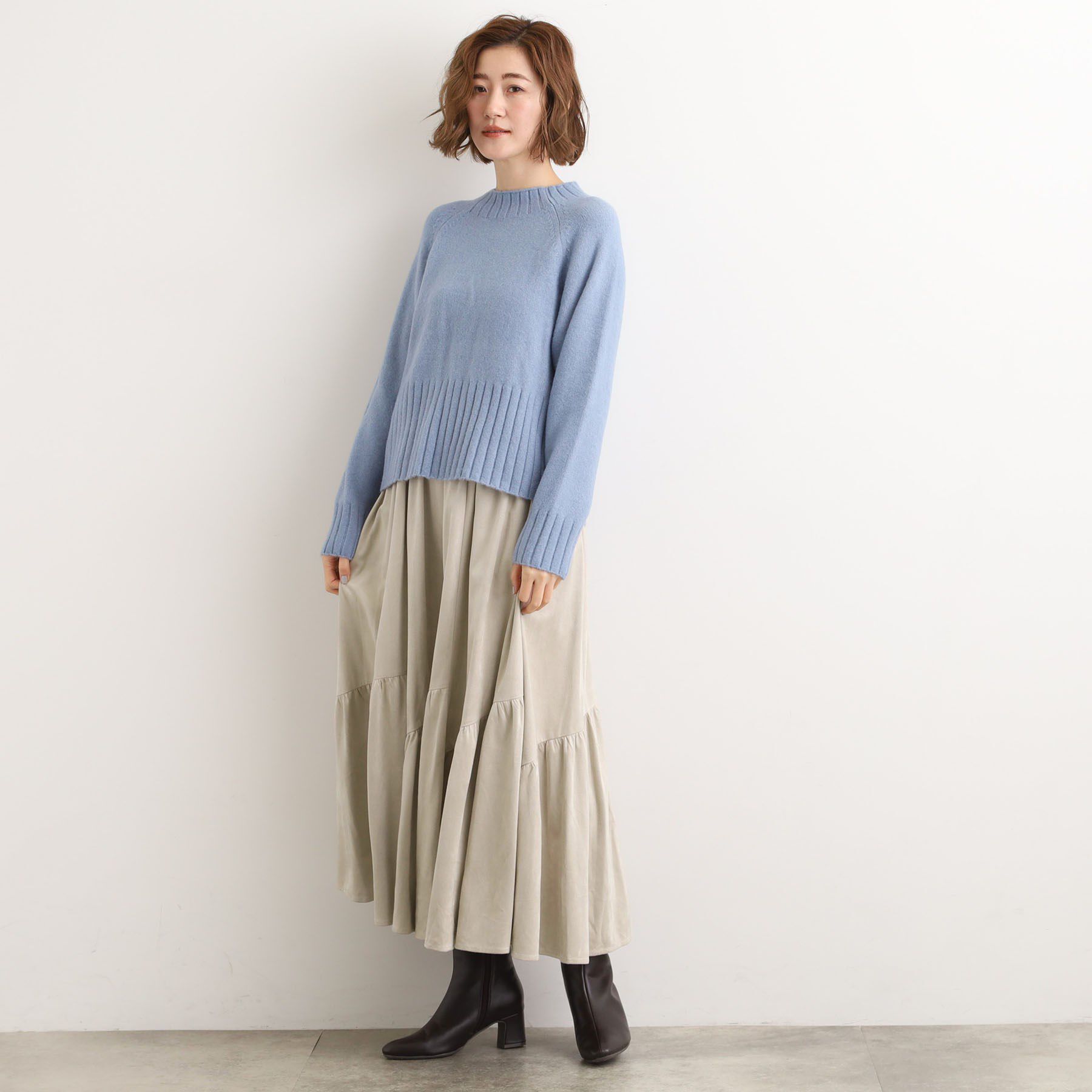 grove「【石川梨花さん着用】スエードライク マキシティアードスカート」|スカート|