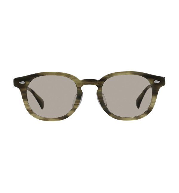 ウェリントン型 サングラス カラーレンズ クリアフレーム べっ甲