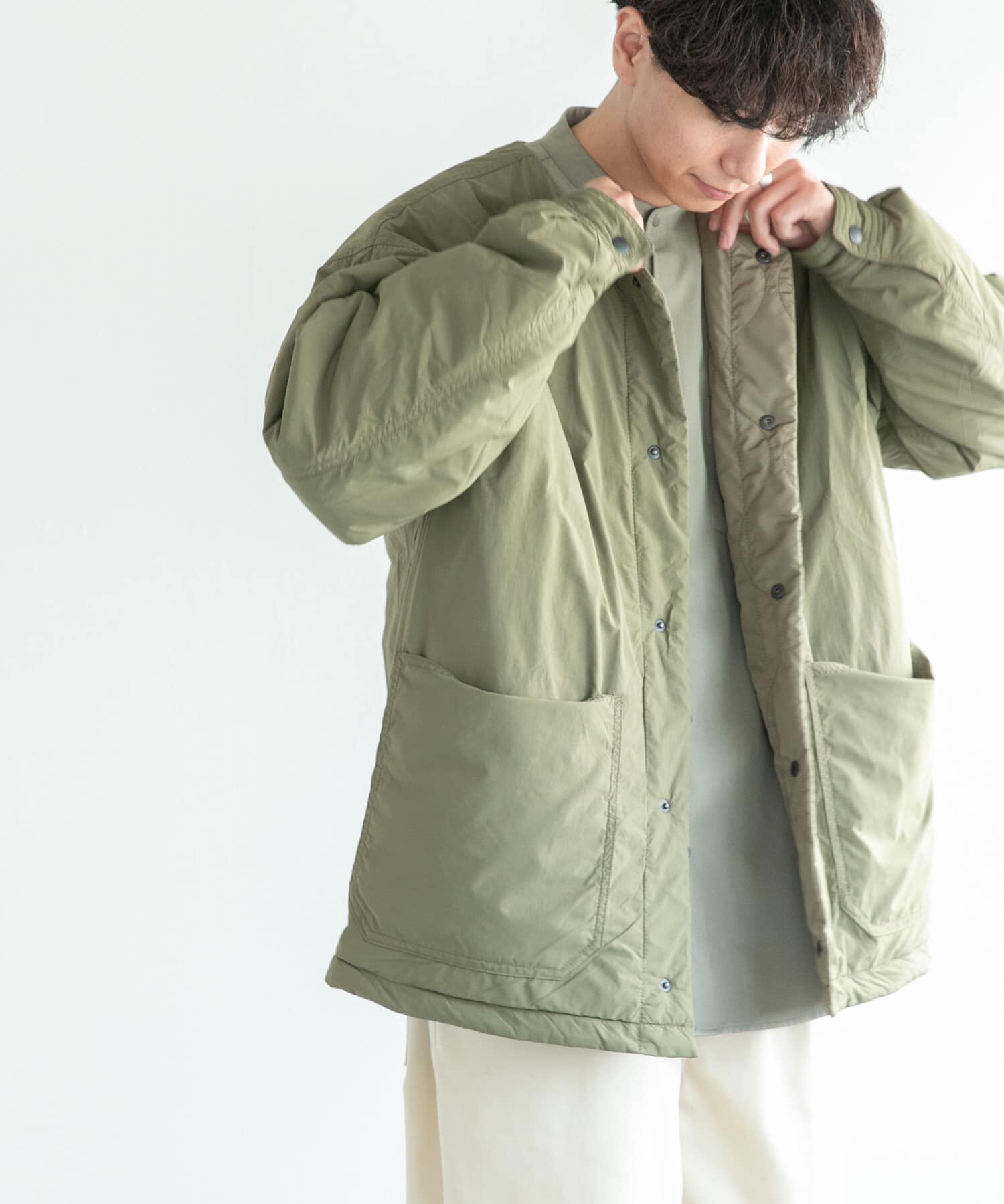 FORK&SPOON リバーシブルノーカラーブルゾン（URBAN RESEARCH DOORS