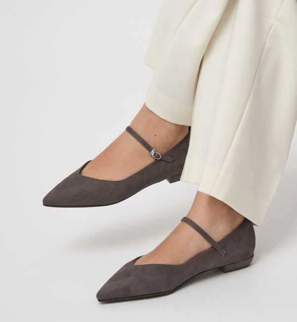 green label relaxing/Vカット ストラップ フラットシューズ 撥水