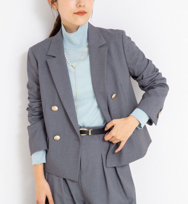 NOLLEY’S/《セットアップ対応》ウォッシャブルウール混ツイルショートジャケット