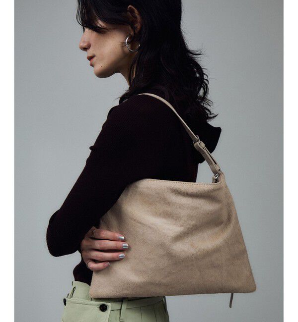 SALON adam et rope’/【W S（ドゥーブル）】へアリーカウレザーバッグ / ハンドバッグ