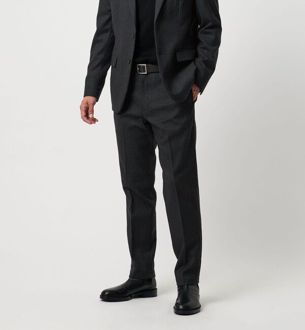 BEAUTY&YOUTH UNITED ARROWS「ストレッチ サキソニー ノープリーツ スリムパンツ セットアップ対応」|チノ|