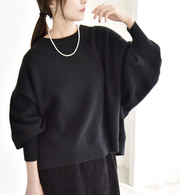 quaranciel「quaranciel:〈手洗い可能〉AQUA カシミヤ ミックス ドルマン ニット 25AW」|ニット・セーター|ブラック