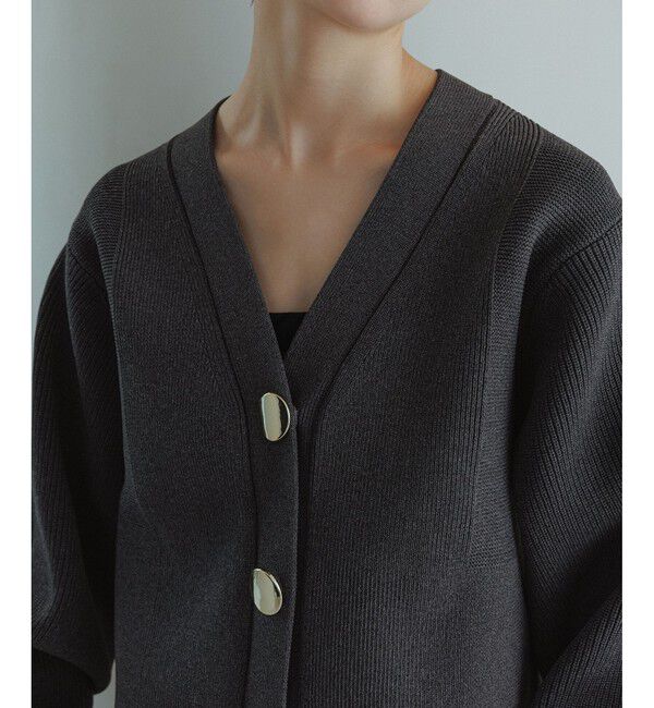 ADAM ET ROPE'「【WEB限定】・【サステナブル】セレクトネックウェーブボタンカーディガン」|カーディガン|グレー(07)