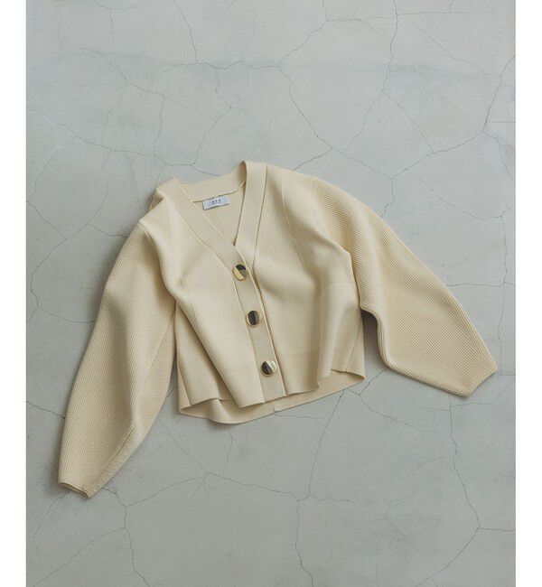 ADAM ET ROPE'「【WEB限定】・【サステナブル】セレクトネックウェーブボタンカーディガン」|カーディガン|オフホワイト(15)