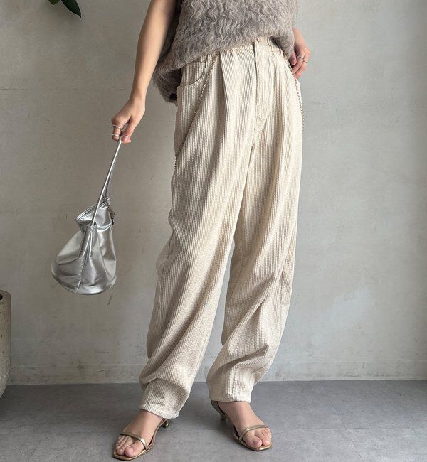  「【WEB限定】コーデュロイワイドパンツ」|チノ|オフホワイト