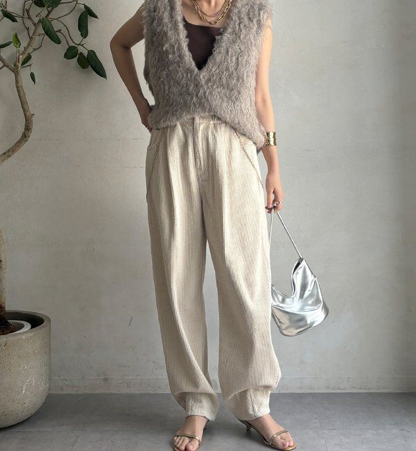  「【WEB限定】コーデュロイワイドパンツ」|チノ|