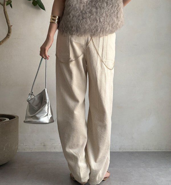  「【WEB限定】コーデュロイワイドパンツ」|チノ|