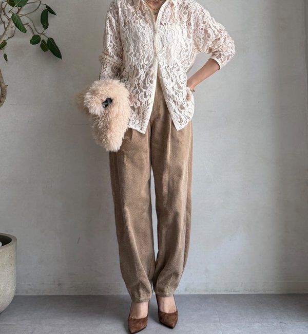  「【WEB限定】コーデュロイワイドパンツ」|チノ|