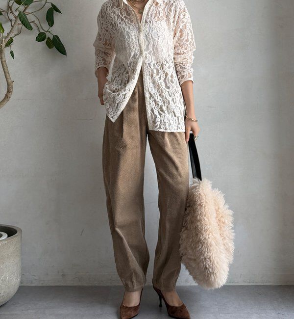  「【WEB限定】コーデュロイワイドパンツ」|チノ|