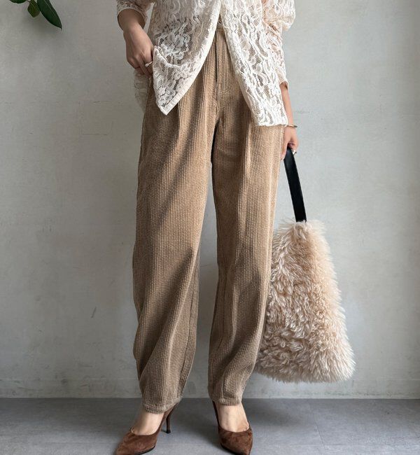  「【WEB限定】コーデュロイワイドパンツ」|チノ|