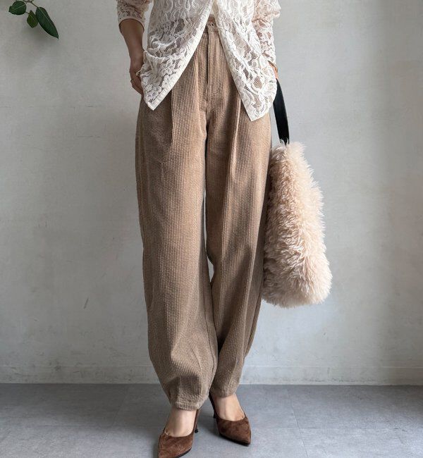  「【WEB限定】コーデュロイワイドパンツ」|チノ|