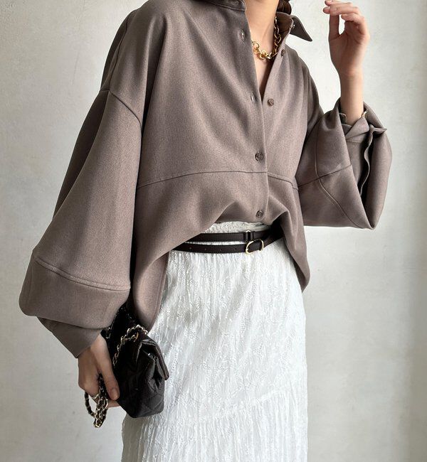  「【WEB限定】ウール調コクーンシャツ」|シャツ・ブラウス|