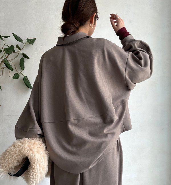  「【WEB限定】ウール調コクーンシャツ」|シャツ・ブラウス|