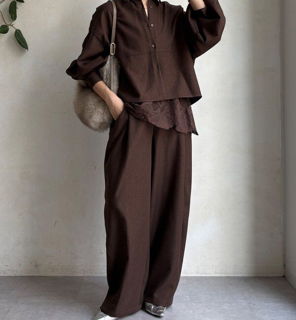  「【WEB限定】ウール調コクーンシャツ」|シャツ・ブラウス|