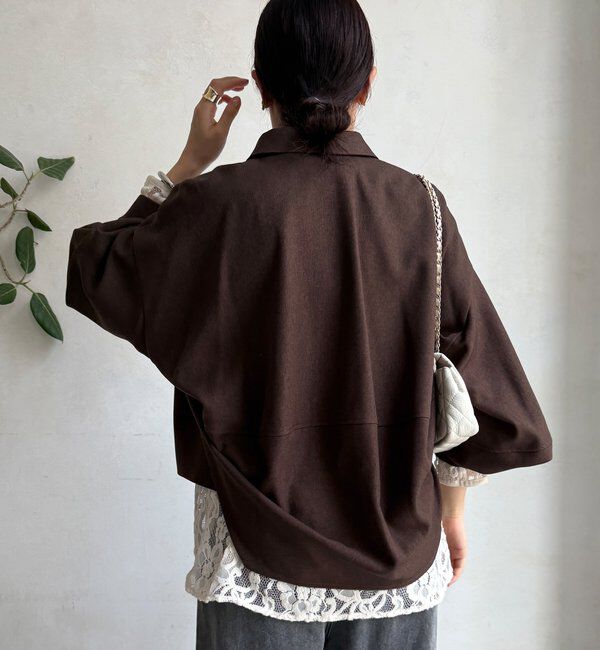  「【WEB限定】ウール調コクーンシャツ」|シャツ・ブラウス|
