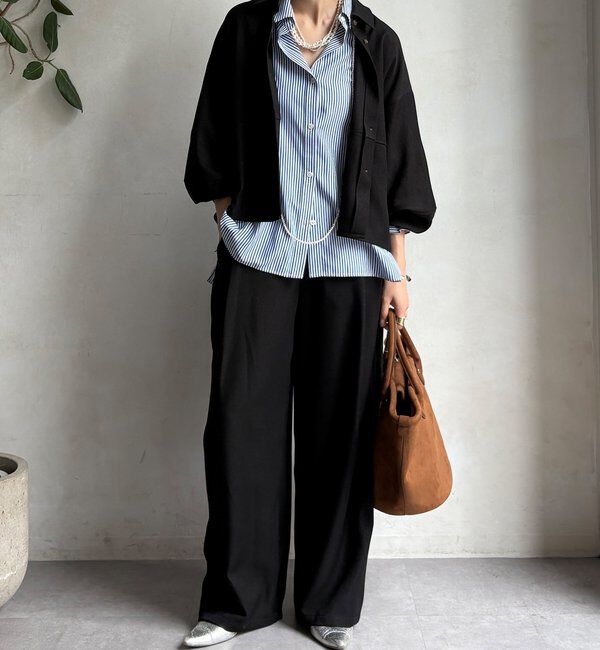  「【WEB限定】ウール調コクーンシャツ」|シャツ・ブラウス|