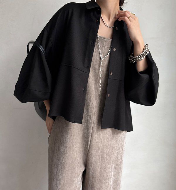  「【WEB限定】ウール調コクーンシャツ」|シャツ・ブラウス|