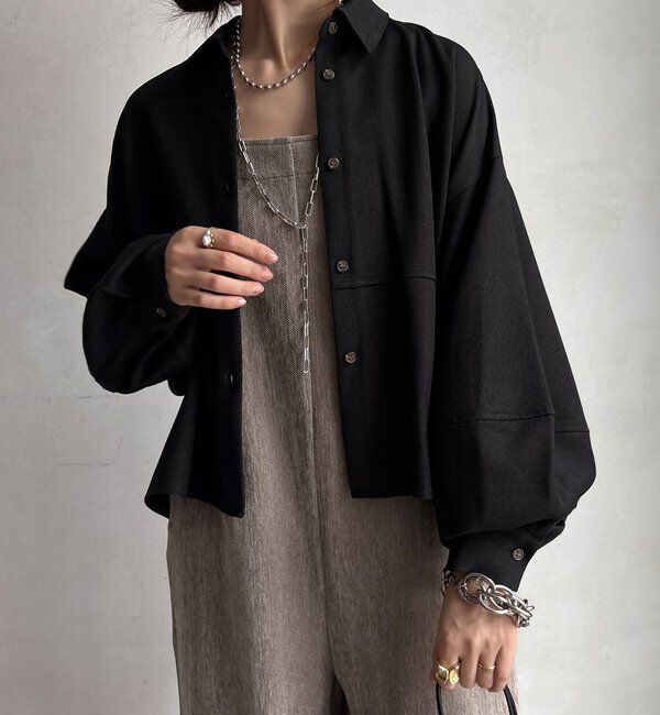  「【WEB限定】ウール調コクーンシャツ」|シャツ・ブラウス|