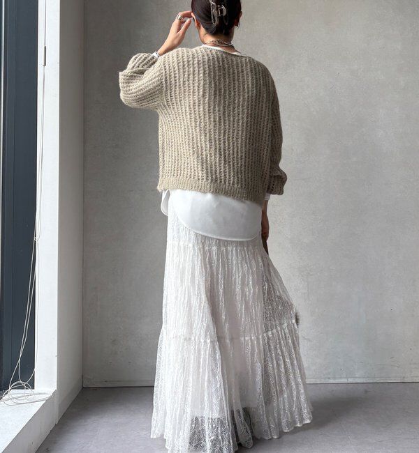  「【WEB限定】メッシュニットプルオーバー＋インナーセット」|ニット・セーター|